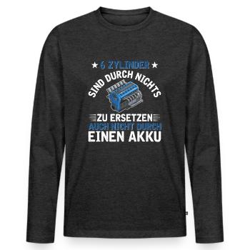 6 Zylinder Tuner Tuning V6 - Männer Premium Bio Langarmshirt - Anthrazit meliert - Vorne - Nico (187cm)