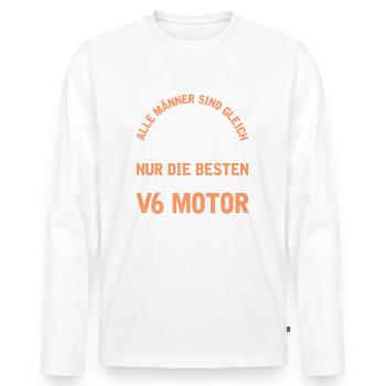 6 Zylinder Tuner Tuning V6 - Männer Premium Bio Langarmshirt - Weiß - Vorne - Nico (187cm)
