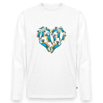 Herz Ara - Männer Premium Bio Langarmshirt - Weiß - Vorne - Nico (187cm)