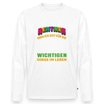 Rentner Rente Rentenbeginn Biertrinker Bier - Männer Premium Bio Langarmshirt - Weiß - Vorne - Nico (187cm)