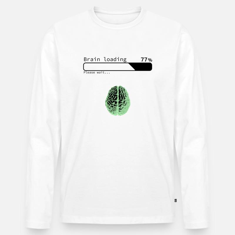Brain Loading - Men's Premium Organic Long Sleeve Shirt - white