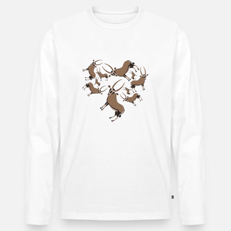 Herz Spießbock Steinbock - Männer Premium Bio Langarmshirt - undefined