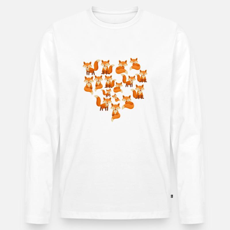Herz Fuchs - Männer Premium Bio Langarmshirt - undefined