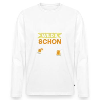 Geschenk 80 Jahre Geburtstag Bier Biertrinker - Männer Premium Bio Langarmshirt - Weiß - Vorne - Nico (187cm)
