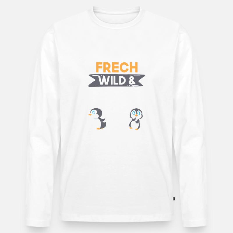12 Jahre Geburtstag Junge Mädchen Pinguin - Männer Premium Bio Langarmshirt - Weiß