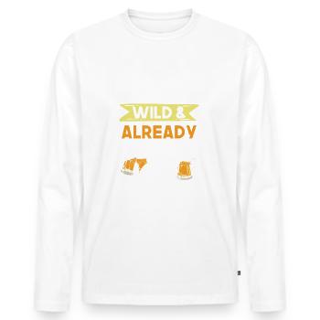 Geschenk 25 Jahre Geburtstag Bier Biertrinker - Männer Premium Bio Langarmshirt - Weiß - Vorne - Nico (187cm)