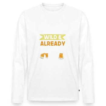 19 Jahre Geburtstag Bier Biertrinker - Männer Premium Bio Langarmshirt - Weiß - Vorne - Nico (187cm)