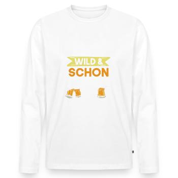 17 Jahre Geburtstag Bier Biertrinker - Männer Premium Bio Langarmshirt - Weiß - Vorne - Nico (187cm)