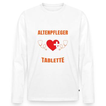 Altenpflege Pfleger Pflegepersonal Pflegekraft - Männer Premium Bio Langarmshirt - Weiß - Vorne - Nico (187cm)