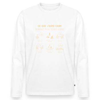 Triathlète Triathlon Humour Temps Libre - T-shirt manches longues Premium bio Homme - blanc - Devant - Nico (187cm)