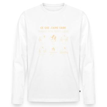 Combattant de Mma Humour Temps Libre - T-shirt manches longues Premium bio Homme - blanc - Devant - Nico (187cm)