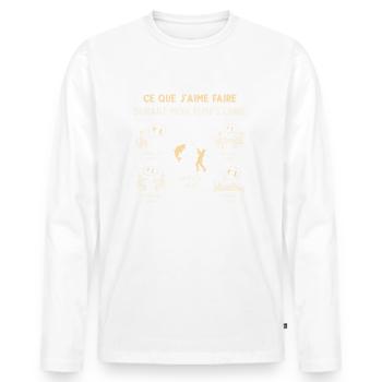 Pêcheur Pêche Humour Mon Temps Libre - T-shirt manches longues Premium bio Homme - blanc - Devant - Nico (187cm)