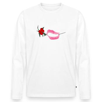 Joyeux Noël - T-shirt manches longues Premium bio Homme - blanc - Devant - Nico (187cm)
