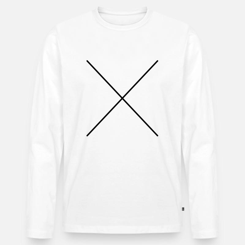 Kreuz - Männer Premium Bio Langarmshirt - Weiß