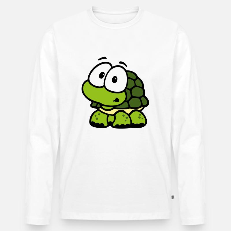 Schildkröte - Männer Premium Bio Langarmshirt - Weiß