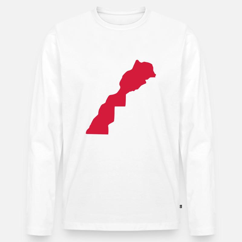 Marokko - Männer Premium Bio Langarmshirt - Weiß