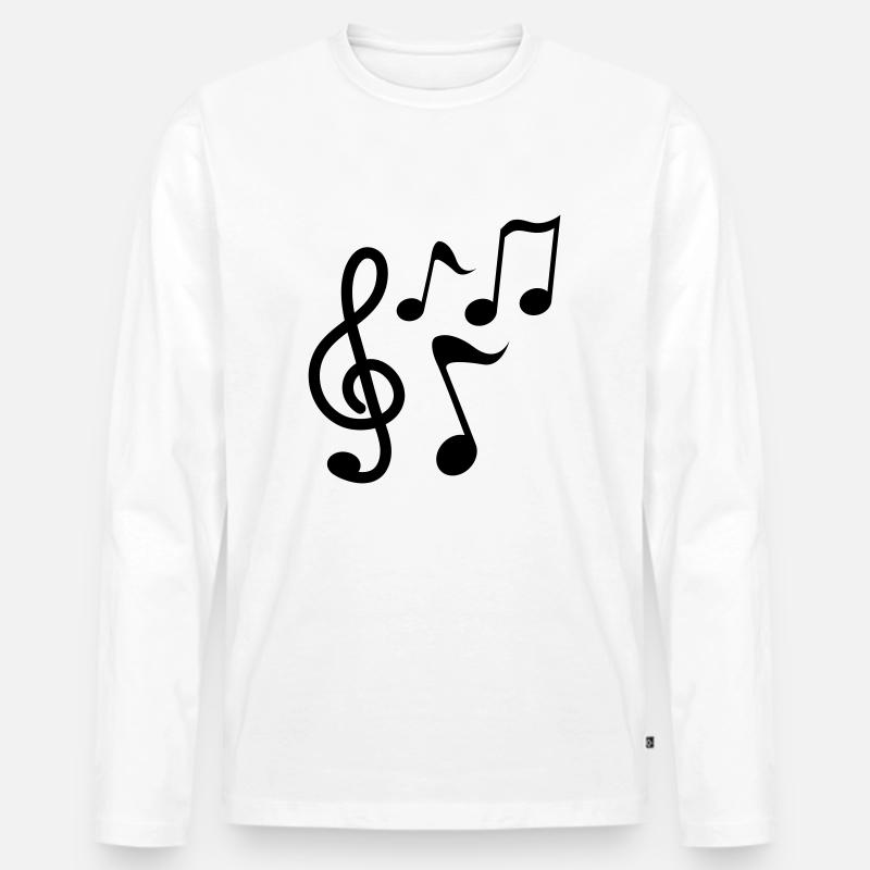 Noten - Musik - Männer Premium Bio Langarmshirt - Weiß