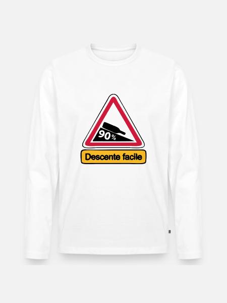 90 descent facile3 - Men's Premium Organic Long Sleeve Shirt - white