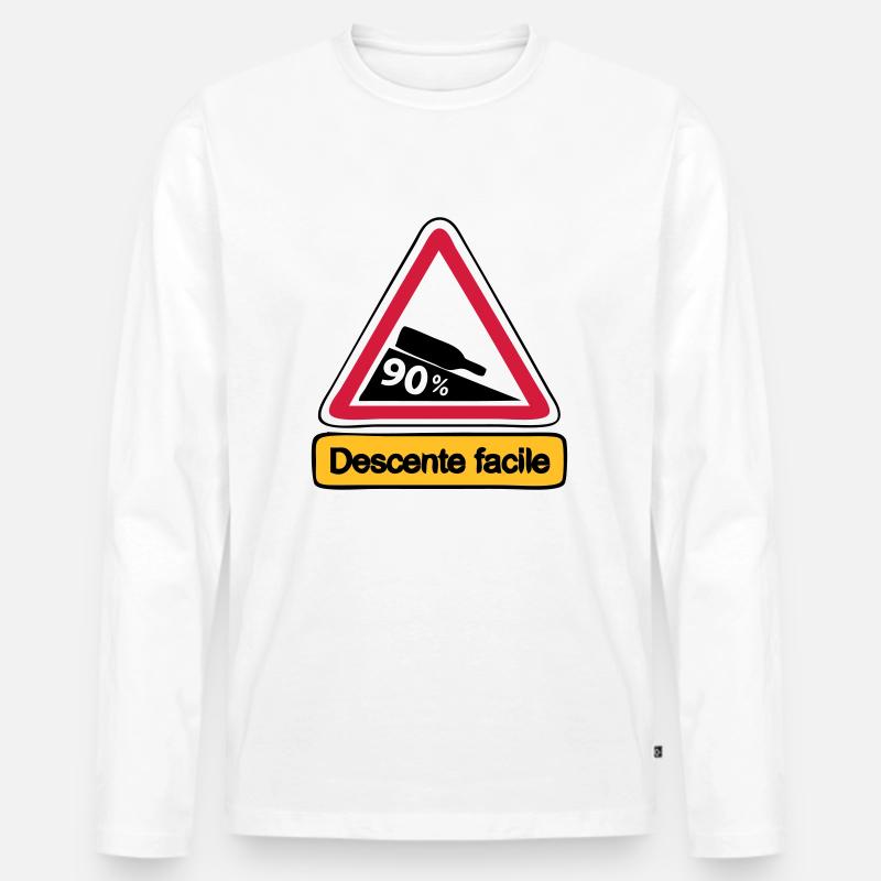 90 Abstieg facile3 - Männer Premium Bio Langarmshirt - Weiß