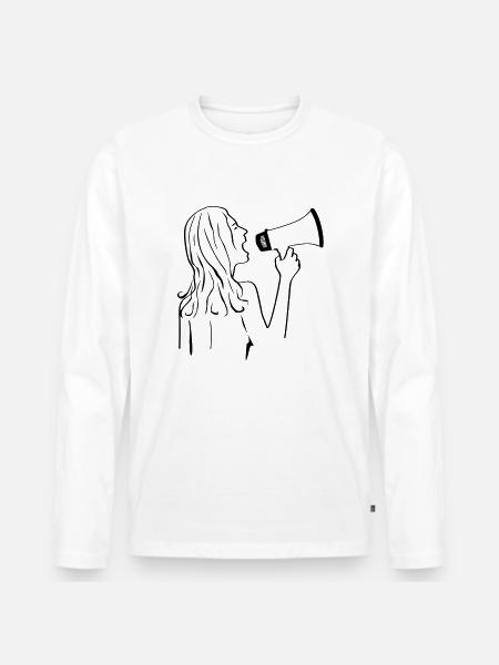 révolution des femmes - T-shirt manches longues Premium bio Homme - blanc