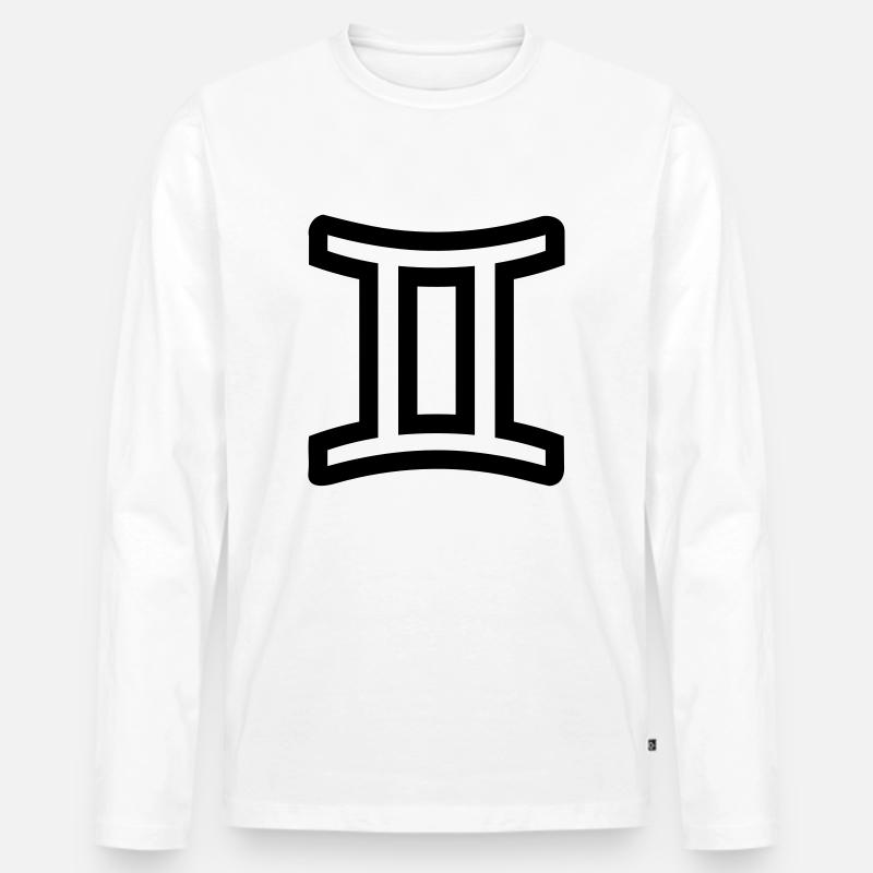 Zwillinge - Männer Premium Bio Langarmshirt - Weiß