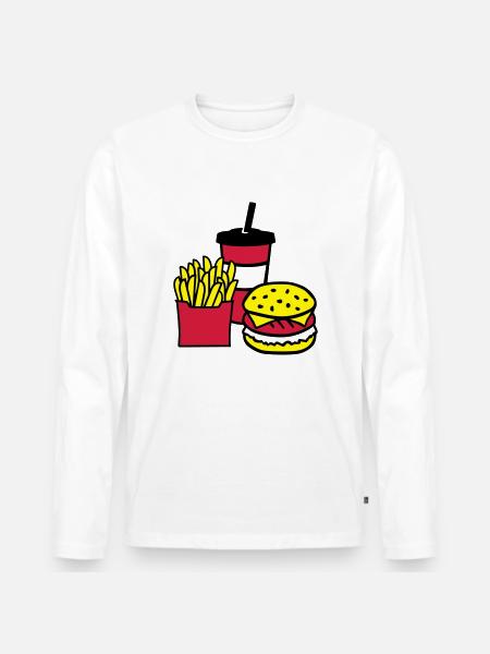 Fast food - Männer Premium Bio Langarmshirt - Weiß