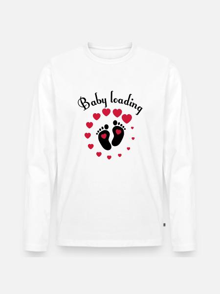Baby loading - Männer Premium Bio Langarmshirt - Weiß