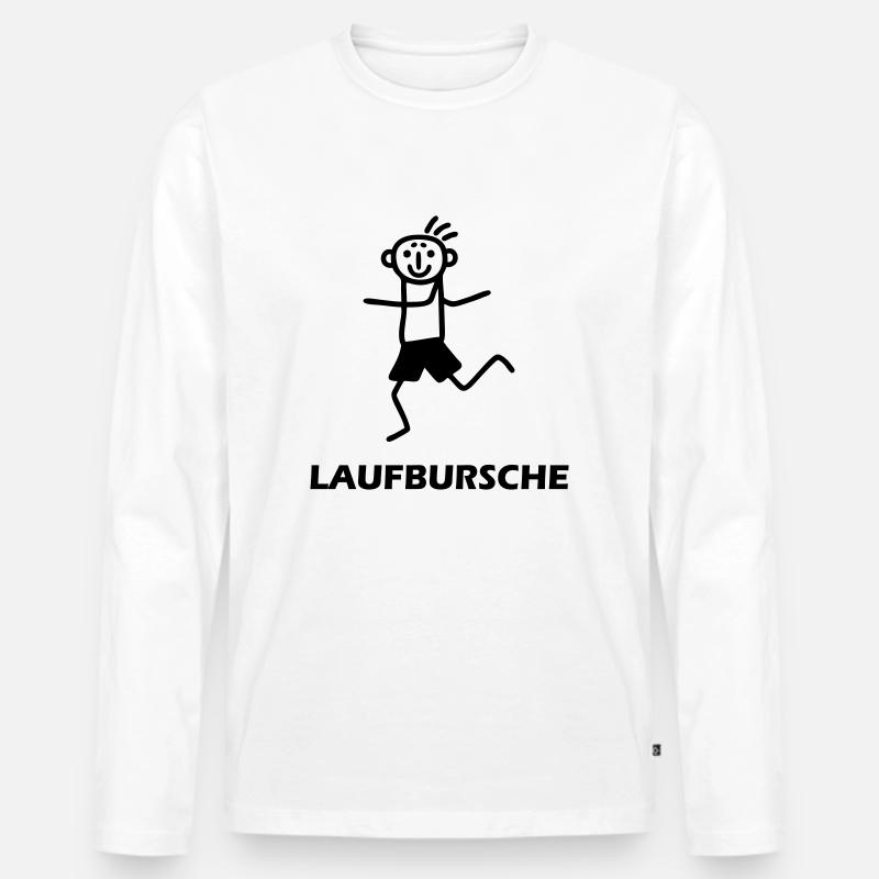 Laufen Laufbursche - Männer Premium Bio Langarmshirt - Weiß