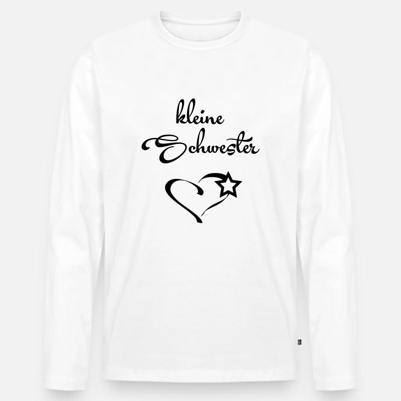 Kleine Schwester - Männer Premium Bio Langarmshirt - Weiß