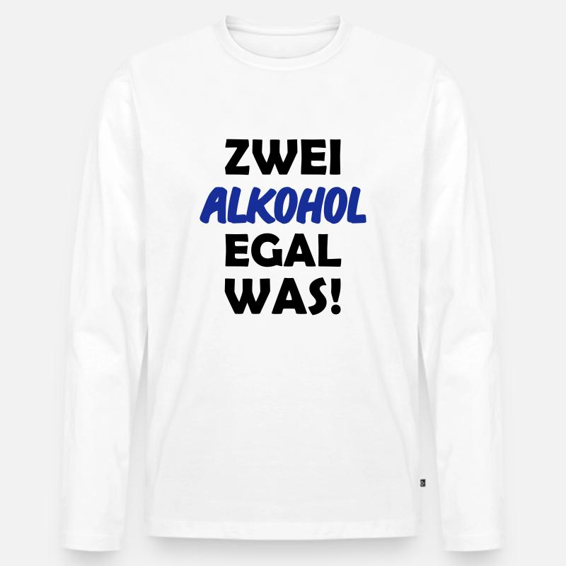 zwei_alkohol_1 - Männer Premium Bio Langarmshirt - Weiß