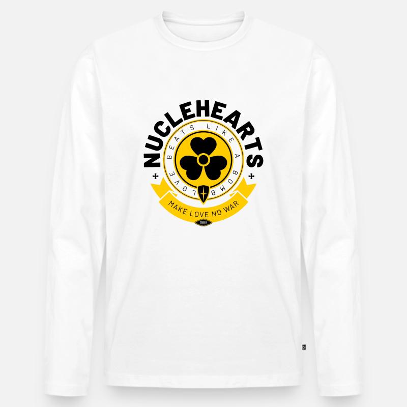 nuclehearts Herzen - Männer Premium Bio Langarmshirt - Weiß
