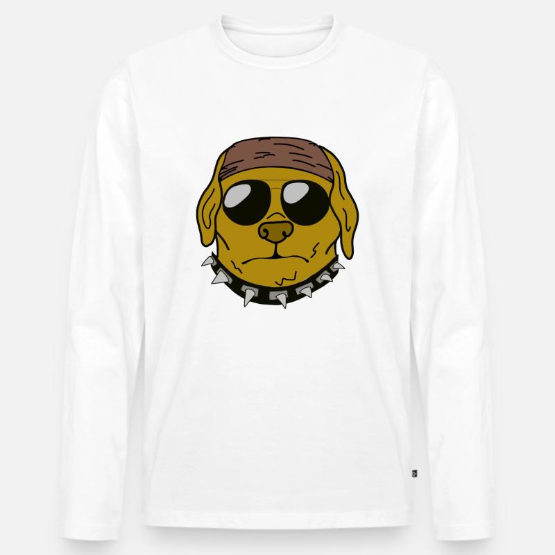 Grimmiger Labrador - Männer Premium Bio Langarmshirt - Weiß