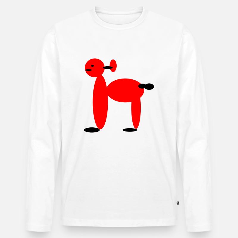 Lama - Männer Premium Bio Langarmshirt - Weiß