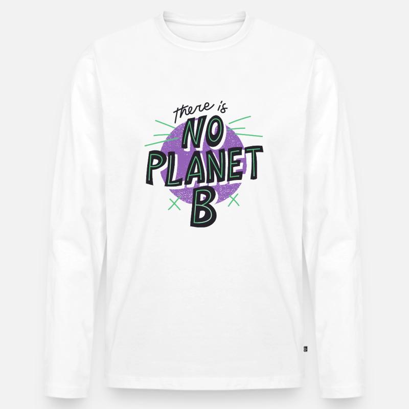No Planet B 01 - Männer Premium Bio Langarmshirt - Weiß