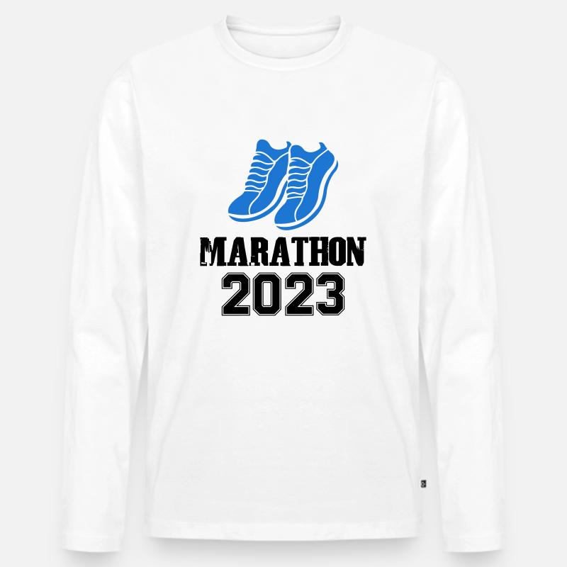 Marathon 2023 - Männer Premium Bio Langarmshirt - Weiß