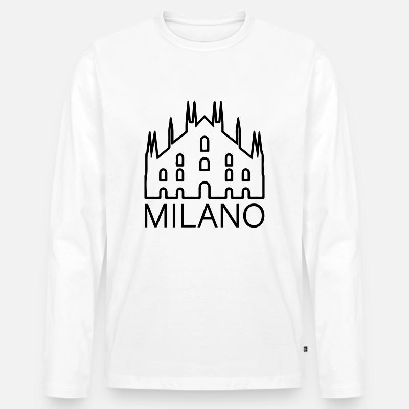 Mailand - Männer Premium Bio Langarmshirt - Weiß