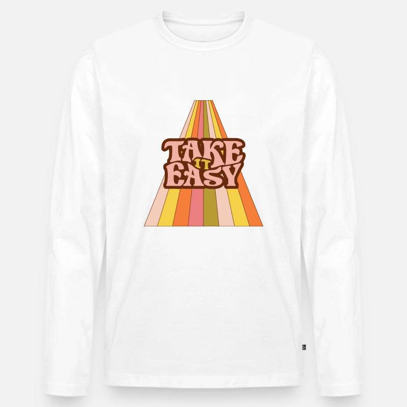 Take it Easy - Männer Premium Bio Langarmshirt - Weiß