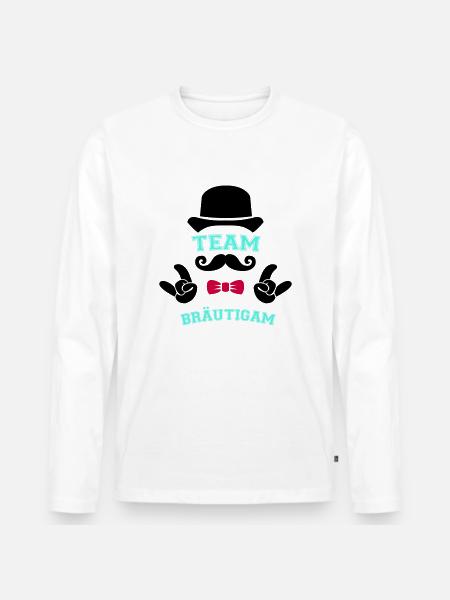 Team Groom - Men's Premium Organic Long Sleeve Shirt - white