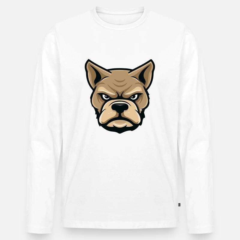hund comic kopf - Männer Premium Bio Langarmshirt - Weiß