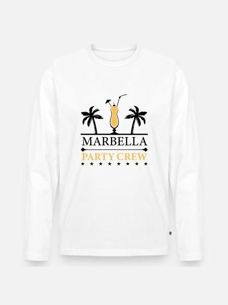 Equipaggio della festa di Marbella - Maglia a manica lunga ecologica premium da uomo - bianco