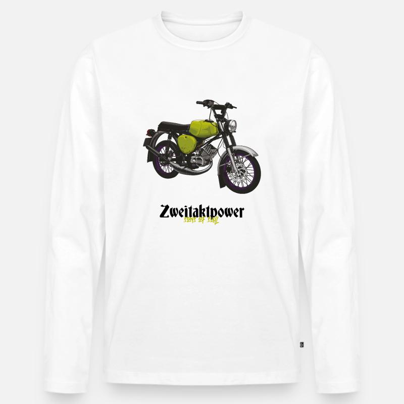 S51 (hellgrün) // Illustration - Männer Premium Bio Langarmshirt - Weiß