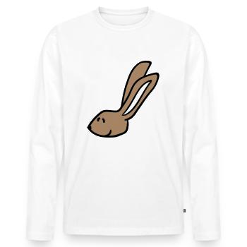 Hase Kaninchen Häschen Cartoon Kleintier niedlich - Männer Premium Bio Langarmshirt - Weiß - Vorne - Nico (187cm)