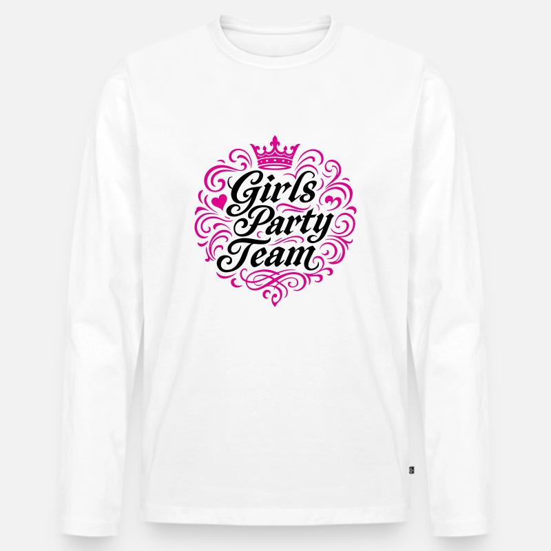 Mädels Party Team - Männer Premium Bio Langarmshirt - Weiß