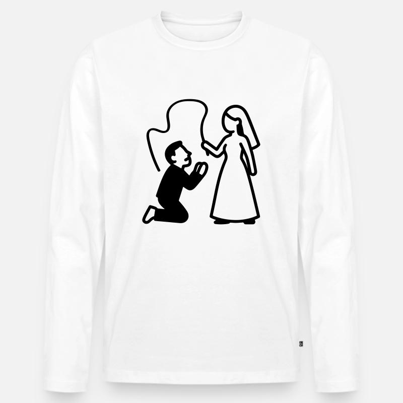 Ehepaar Hochzeit Peitsche - Männer Premium Bio Langarmshirt - Weiß