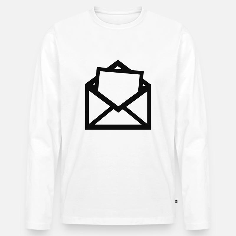 Brief – Post - Männer Premium Bio Langarmshirt - Weiß