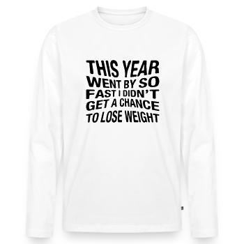 This year went by so fast I didn ́t get a chance... - Men's Premium Organic Long Sleeve Shirt - white - Front - Nico (187cm)