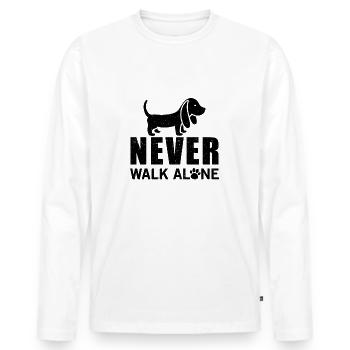 Never walk alone - Männer Premium Bio Langarmshirt - Weiß - Vorne - Nico (187cm)