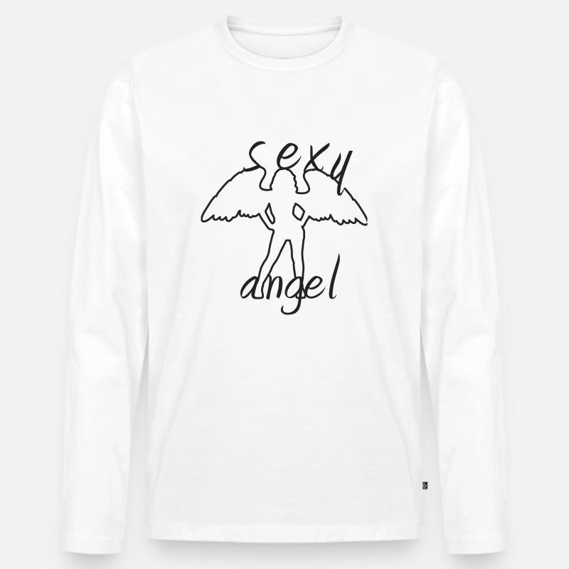 Sexy Engel - Männer Premium Bio Langarmshirt - Weiß