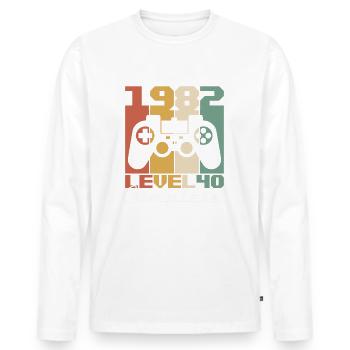 40 Geburtstag Jahrgang 1982 Level 40 Complete - Männer Premium Bio Langarmshirt - Weiß - Vorne - Nico (187cm)