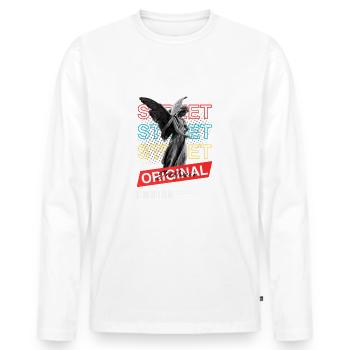 Angel Street Original Streetwear - T-shirt manches longues Premium bio Homme - blanc - Devant - Nico (187cm)